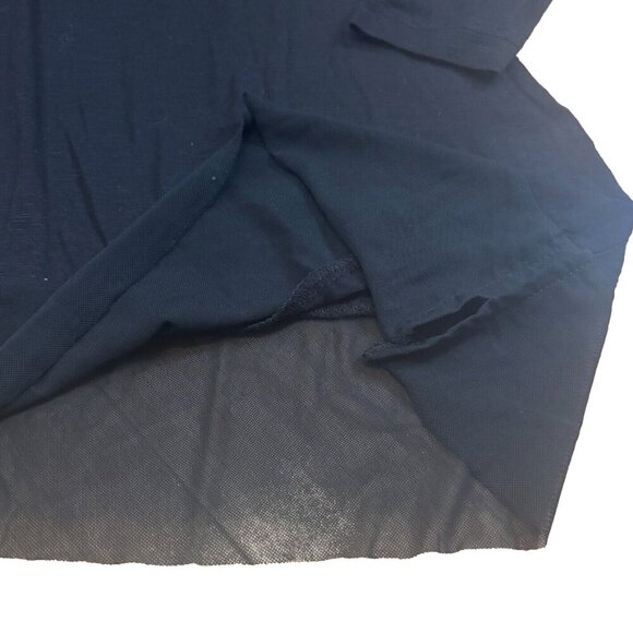 BCBGMAXAZRIA Women's Long Sleeves Asymmetrical Sheer Blouse Black Size XS - Picture 2 of 7